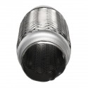 63.5mm x 152mm Double-layer Car Modification Woven Exhaust Muffler Stainless Steel Exhaust Pipe