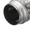 63.5mm x 152mm Double-layer Car Modification Woven Exhaust Muffler Stainless Steel Exhaust Pipe