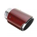 63MM Universal Real Glossy Carbon Fiber Red Exhaust Muffler Tip End Tail Pipe