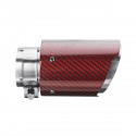 63MM Universal Real Glossy Carbon Fiber Red Exhaust Muffler Tip End Tail Pipe