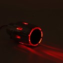 63mm IN 101mm Out Stainless Steel Exhaust Muffler Blue /Red LED Light