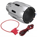 63mm IN 101mm Out Stainless Steel Exhaust Muffler Blue /Red LED Light