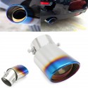 63mm Inlet Car Exhaust Muffler Tip Pipe Stainless Steel Chrome Grilled Blue
