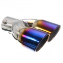 63mm Universal Car Rear Dual Air-Outlet Exhaust Pipe Bluing Tail Muffler Tip