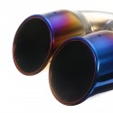 63mm Universal Car Rear Dual Air-Outlet Exhaust Pipe Bluing Tail Muffler Tip