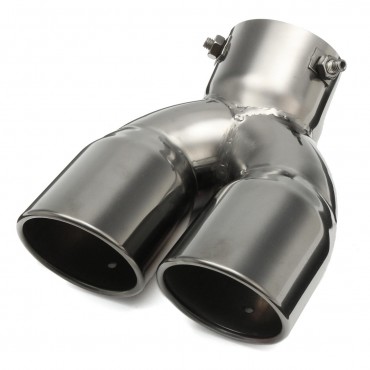 76mm 3 Inch Universal Car Stainless Twin Double Chrome Exhaust Pipe Muffler Tail Tip