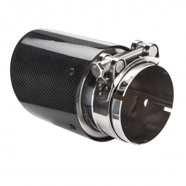 Car Exhaust Tip Glossy Black Carbon Fiber End Pipe Muffler Universal 80mm 101mm