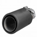 Matte Carbon Fiber Car Exhaust Pipe Tail Muffler Tip LED Light 63mm IN-89mm OUT