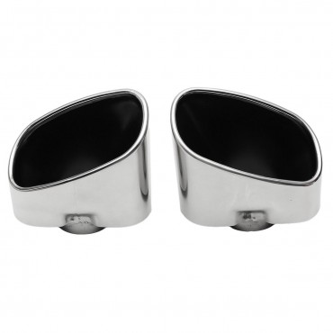 Pair Chrome Exhaust Dual Tailpipe Muffler Tip Stainless Steel For Bmw