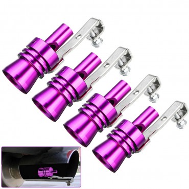 Purple Aluminum Turbo Sound Whistle Exhaust Muffler Simulator Pipe Blow-Off Valve S/M/L/XL