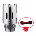 Stainless Exhaust Muffler Tip 63mm IN 89mm OUT With Blue Red LED Light Clamp-on