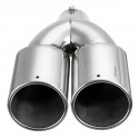 Universal 63mm Car Inlet Dual Exhaust Pipe Trim Tip Tail Muffler Stainless Steel