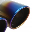 Universal Bluing Exhaust Muffler Silencer Dual Tail Pipe Tips 58-70mm Inlet