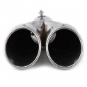 Universal Silver Double Outlet Exhaust Muffler Tip End Tail Pipe