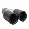 Universal Stainless Steel Car Dual Tail Exhaust Muffler Tip 60-63mm Inlet Carbon Fiber