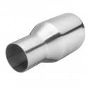 Universal Stainless Steel Exhaust Muffler Double Wall Round Slant 2.25 Inch Inelt 3.5 Inch Outlet