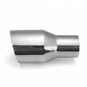 Universal Stainless Steel Exhaust Muffler Double Wall Round Slant 2.25 Inch Inelt 3.5 Inch Outlet