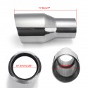 Universal Stainless Steel Exhaust Muffler Double Wall Round Slant 2.25 Inch Inelt 3.5 Inch Outlet