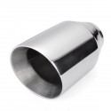 Universal Stainless Steel Exhaust Muffler Double Wall Round Slant 2.5 Inch Inelt 4 Inch Outlet