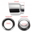 Universal Stainless Steel Exhaust Muffler Double Wall Round Slant 3 Inch Inelt 4 Inch Outlet