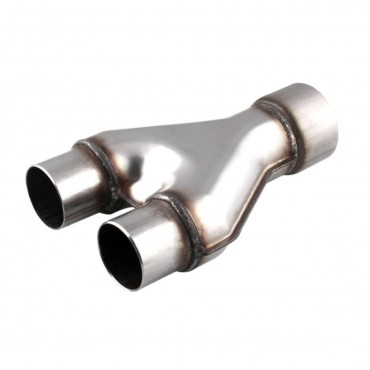 Universal Stainless Steel Exhaust Y-Pipe Piece Adapter 2.25inch Single & 2.25inch Dual