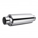 Universal Turbine Exhaust Muffler Resonator 304 Stainless Steel 2.5 Inch Inlet 2.5 Inch Outlet