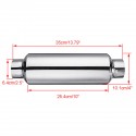 Universal Turbine Exhaust Muffler Resonator 304 Stainless Steel 2.5 Inch Inlet 2.5 Inch Outlet