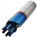 100mm Grilled Blue Stainless Rotating Slip-on Exhaust Muffler Pipe For Motorcycle