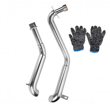 2PCS Slash Cut Pipes Full Exhaust System + Silencer For Honda STEED VLX400 VLX600