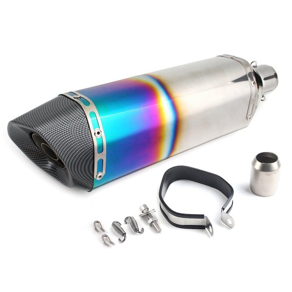 36-51mm Blue/Colorful Universal Stainless Steel Motorcycle Exhaust Muffler Pipe