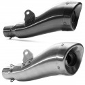 36mm-51mm Dolphin Shape Motorcycle Exhaust Muffler Pipe with Silencer Stainless Steel