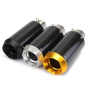 38-51mm 125-1200CC Motorcycle Slip-On Round Exhaust Muffler Carbon Fiber Sport