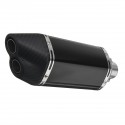 38-51mm Double Air Outlet Exhaust Muffler Pipe Motorcycle Carbon Stainless Steel