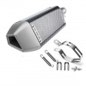 38-51mm Motorcycle Carbon Fiber Exhaust Muffler Pipe Rhombus Metal Universal