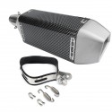 38-51mm Motorcycle Carbon Fiber Exhaust Muffler Pipe Rhombus Metal Universal