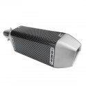 38-51mm Motorcycle Carbon Fiber Exhaust Muffler Pipe Rhombus Metal Universal