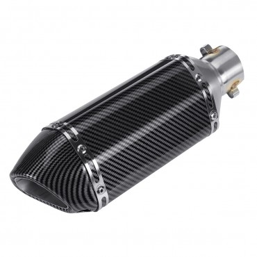 38-51mm Motorcycle Carbon Fiber Exhaust Muffler Pipe Slip-On Removable Silencer Universal