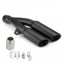38-51mm Stainless Steel Motorcycle Muffler Exhaust Tail Pipe Double Twin Tip