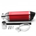 38mm-51mm Double Air Outlet Motorcycle Exhaust Carbon Stainless Steel Muffler Pipe