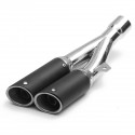 38mm-51mm Muffler Exhaust Tailpipe Double Twin Tip Steel Motorcycle Universal