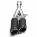 38mm-51mm Muffler Exhaust Tailpipe Double Twin Tip Steel Motorcycle Universal