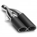 38mm-51mm Muffler Exhaust Tailpipe Double Twin Tip Steel Motorcycle Universal