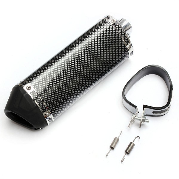38mm Motorcycle Exhaust Muffler With Movable Silencer Carbon Fiber Color Metal