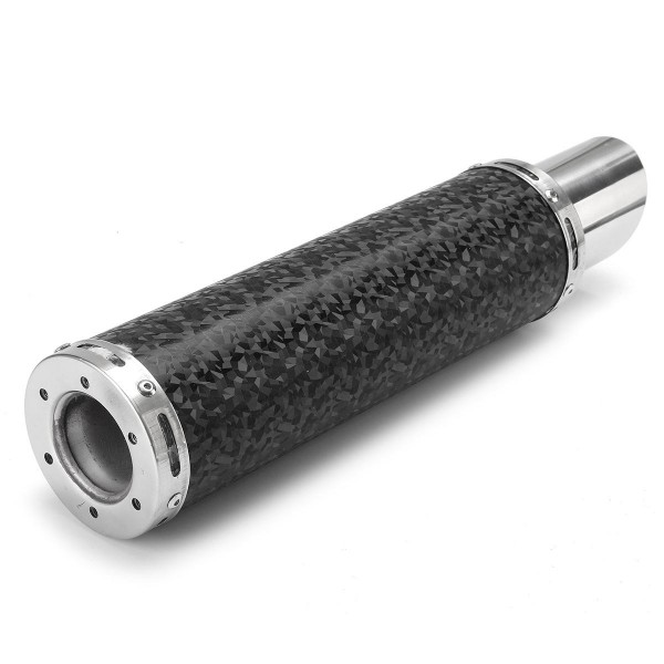 50mm Universal Motorcycle Carbon Fiber Exhaust Muffler Pipe Tip with Silencer