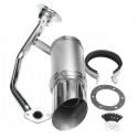 50mm/2in Motorcycle Exhaust System Stainless Steel Short Carbon Fiber For GY6 49cc 50cc 125cc 150cc 200cc 4 Stroke Scooter