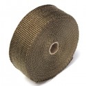 50mmx15m Exhaust Heat Wrap Insulation Pipe Tape Titanium Glass Fiber With 6 Stainless Ties