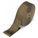 50mmx15m Exhaust Heat Wrap Insulation Pipe Tape Titanium Glass Fiber With 6 Stainless Ties