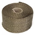 50mmx5m Exhaust Heat Wrap Insulation Pipe Tape Titanium Glass Fiber With 6 Stainless Ties
