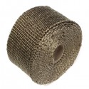 50mmx5m Exhaust Heat Wrap Insulation Pipe Tape Titanium Glass Fiber With 6 Stainless Ties