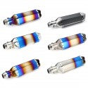 51mm Double Outlet Motorcycle Rear Exhaust Tail Pipe Blue Universal Motorbike 370mm Stainless Steel